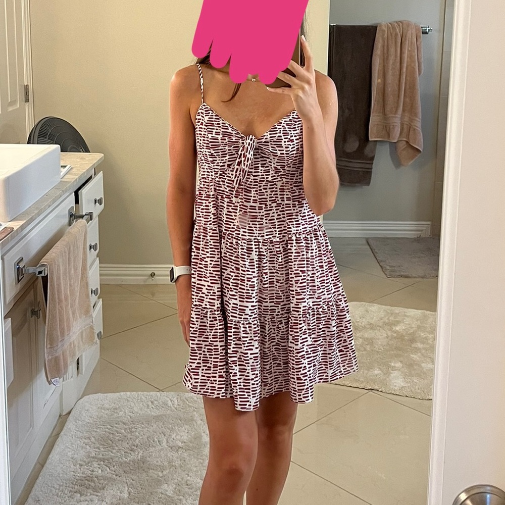 Maroon patterned sun dress